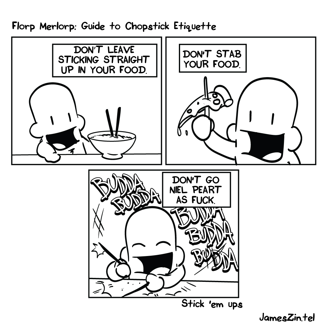 chopstick etiquette cartoon